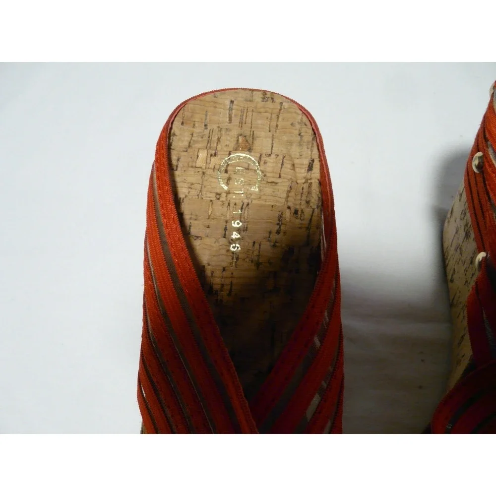 Cato C Est 1946 Wedge Sandals Womens Size 9 Red‎ 4
